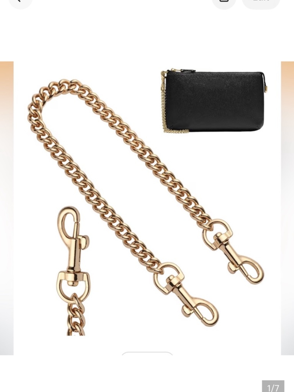 🆕 Gold Purse Chain Replacement Straps Compatible with Coach Handbags Large